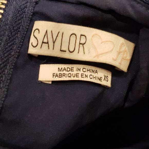 SAYLOR x FREE PEOPLE Navy Blue Off-Shoulder Crochet Lace Dahlia Dress sz XS - Picture 8 of 14